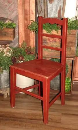 VTG Distressed Red Farmhouse Desk Dining Accent Chair