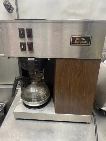 Bunn Pour-O-Matic Coffee Brewer - Stainless Steel/Wood Grain Works Gre
