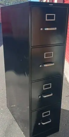 Extra Deep,HON,4-Drawer,Black,Letter File Cabinet,File Followers,Rails