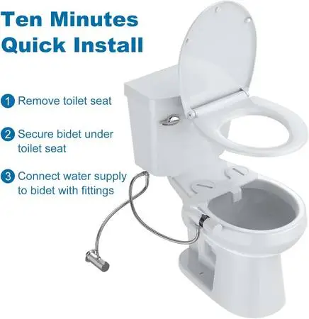 Ultra Thin White Toilet Bidet Attachment - new