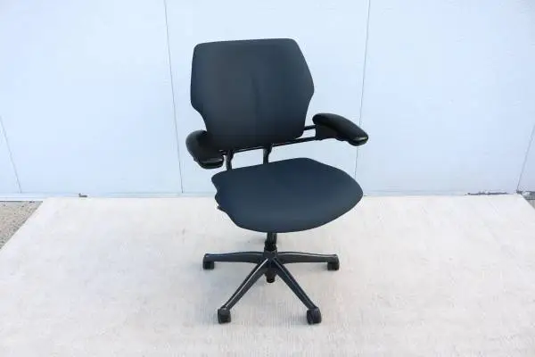 Humanscale Freedom Ergonomic Task Desk Chair in Graphite Leather