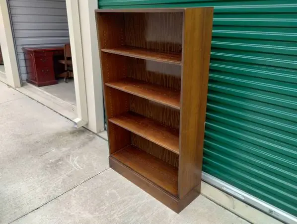 Vintage 5ft Tall Walnut Bookcase - Made in NC!