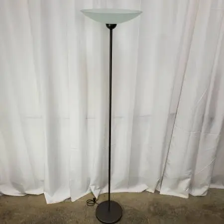 European Architectural Minimalist Floor Lamp Frosted Glass/Gunmetal