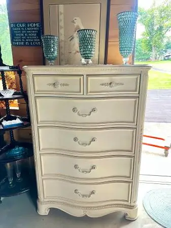 Beautiful French provincial tall chest of drawers dresser