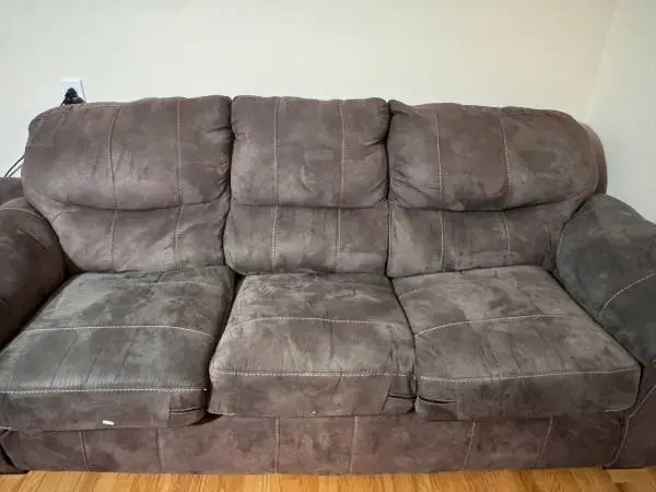 2 piece dark brown sofa