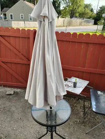 Table with umbrella