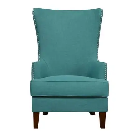 Pair of Kegan Accent Chair with Chrome Nails - Heirloom Teal