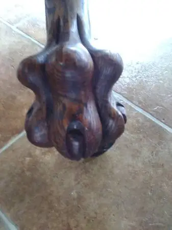 Antique round tiger oak table w/chairs
