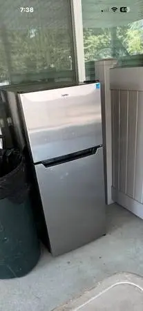 Moving! Smaller  Stainless Frig W/Freezer! Works Great!!