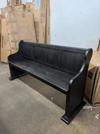 Charthouse Dining Bench Solid Wood, Charcoal
