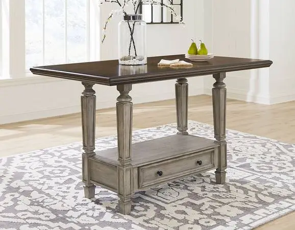 Ashley Two Tone Counter Height Dining Table with Storage Drawer