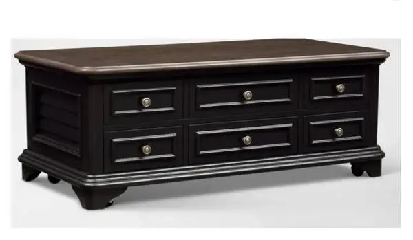Charleston Lift-Top Coffee Table - Black / Brown