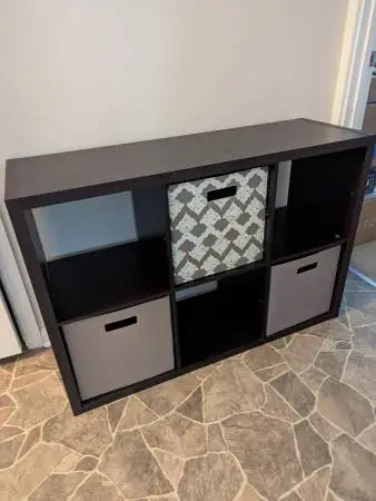 Dark Brown 6 Cube Bookshelf / Storage Shelf