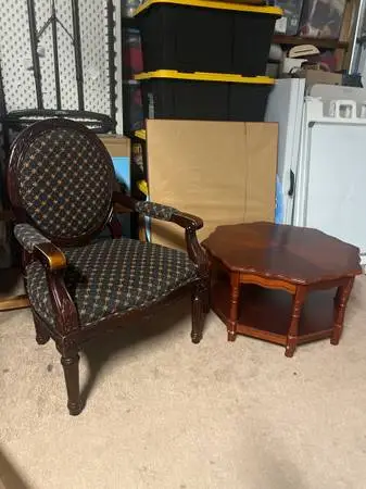 Nice large reading chair and coffee table