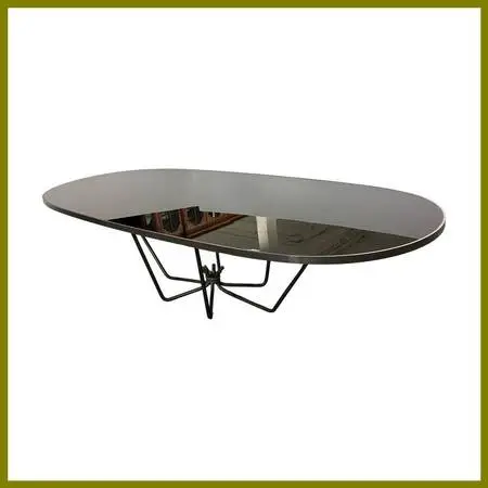 Coup Detat Bespoke Black Glass Dining Table. Estimate Price: $16,800