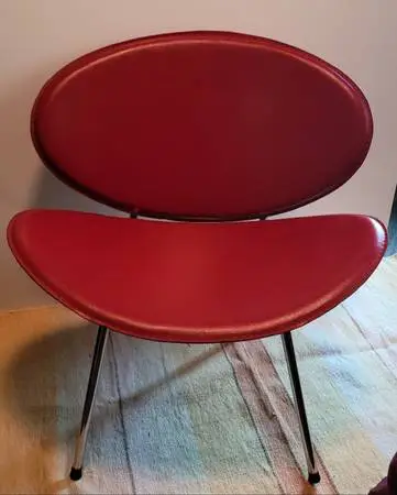 4 Red Orange Slice Chairs