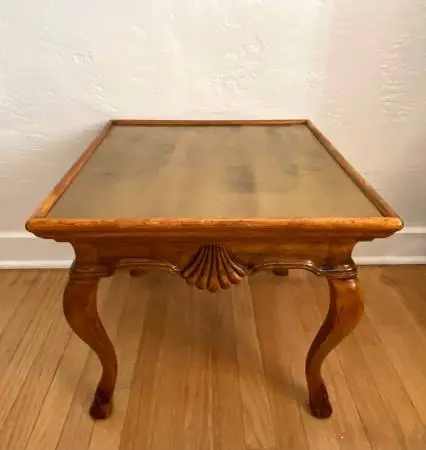 Vintage Drexel Heritage Solid Wood And Brass Side/End Table