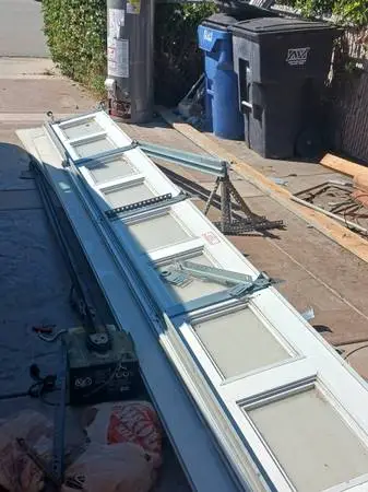 Double Car Garage Door  Including Hardware and remote control (Used)