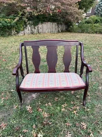 Antique mahogany settee bench