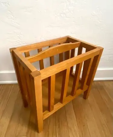 Vintage Wooden Magazine & Record Rack Holder