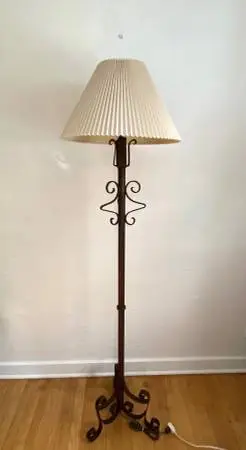 Vintage Wrought Iron Floor Lamp