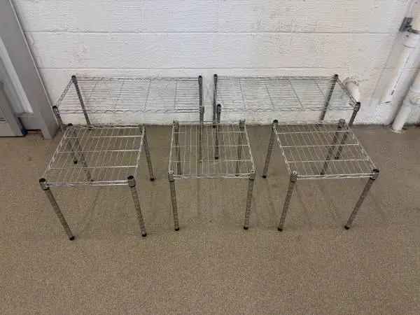 Set of 5 chrome wire tables