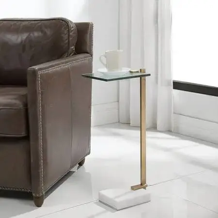 Uttermost Butler Brushed Brass Accent Table