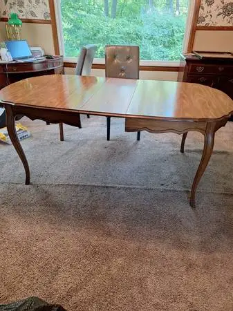 French Provincial Wood Dining Table-$125