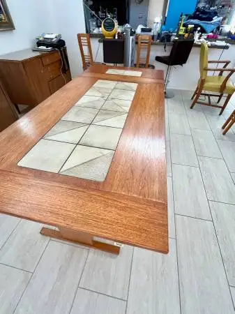 Classy Expanding Dining Table & Stone Center