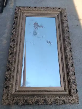 Wood framed mirror