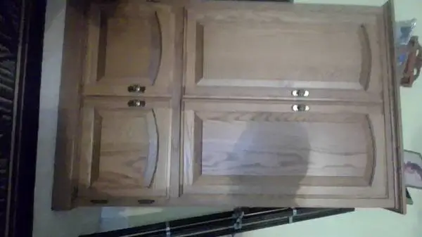 OAK TV CONSOLE CABINET