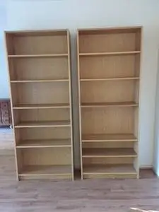 2 Matching Light Brown Bookcases, Deliver