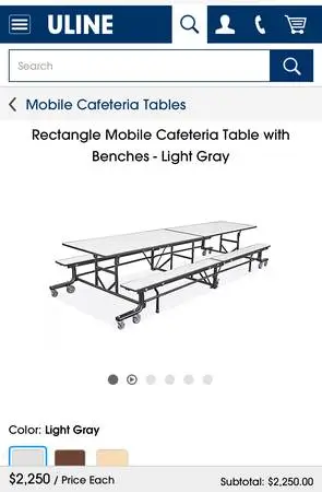 Mobile Cafeteria Table, Like New Condition