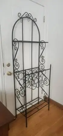 Vintage Wrought Iron Sturdy Bakers/Wine Rack...