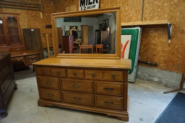 Oak Dresser with Mirror