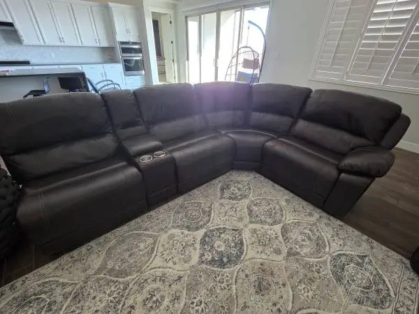 Dark Brown Sectional Recliner Sofa