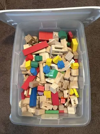 Big Tub of Wooden Blocks