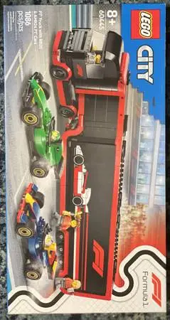 LEGO City F1 Truck with RB20 & AMR24 F1 Car Toys - Model Car Building Toy 60445