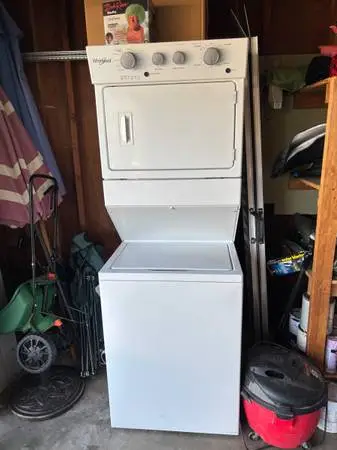 Stacked Whirlpool Washer & Dryer