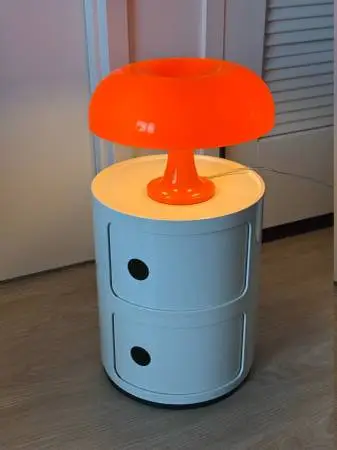 Orange Mushroom Table Lamp, Artemide Nessino Dupe