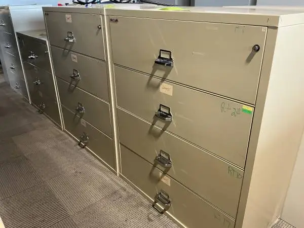 4Dr 44Wx22x52 1/2H lateral fireproof file cabinet by FireKing in Pu