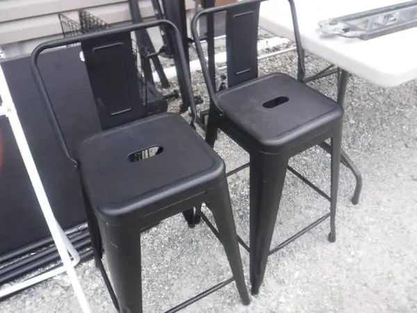 Set 2 Metal Chairs with Seats 24 High