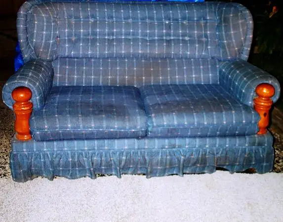 SOFA Couch Love Seat Early American Chair Tweed Vintage Furniture