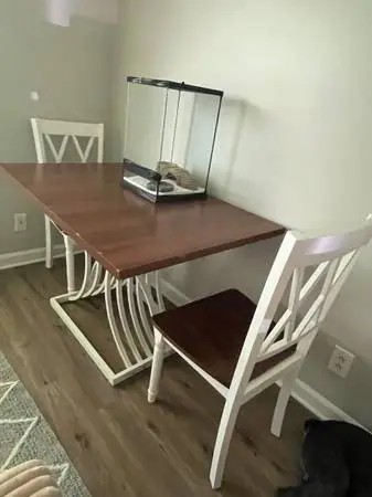 Table and two chairs