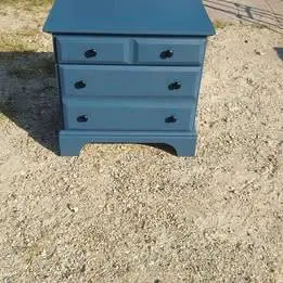 Blue 2-Drawer Nightstand 26x16x25