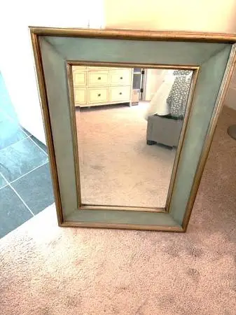 Ballard Design Ogden Blue Mirror-26.5 x 37
