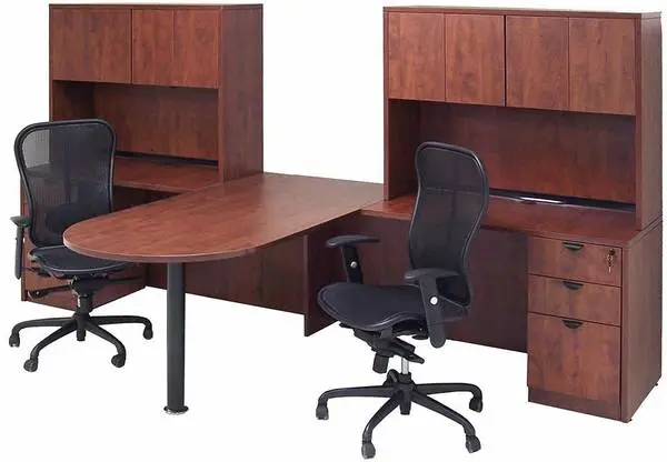 *9 colors New in box 2 Person Bullet Top Desk Shell w/Hutch & file opt