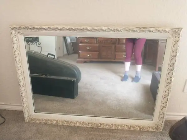 Hollywood Regency French Provincial White Mirror