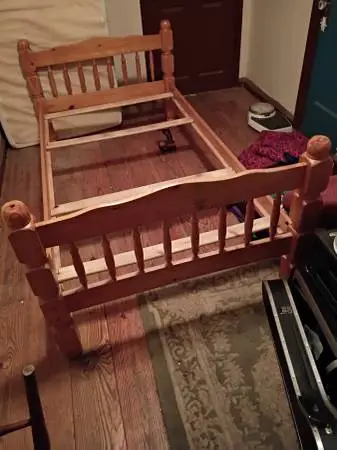 Twin bed, with mattress and box spring