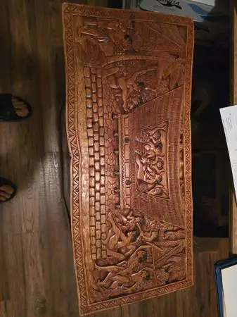 Beautiful Wood Carving from Micronesia - With Legend Explained on Back
